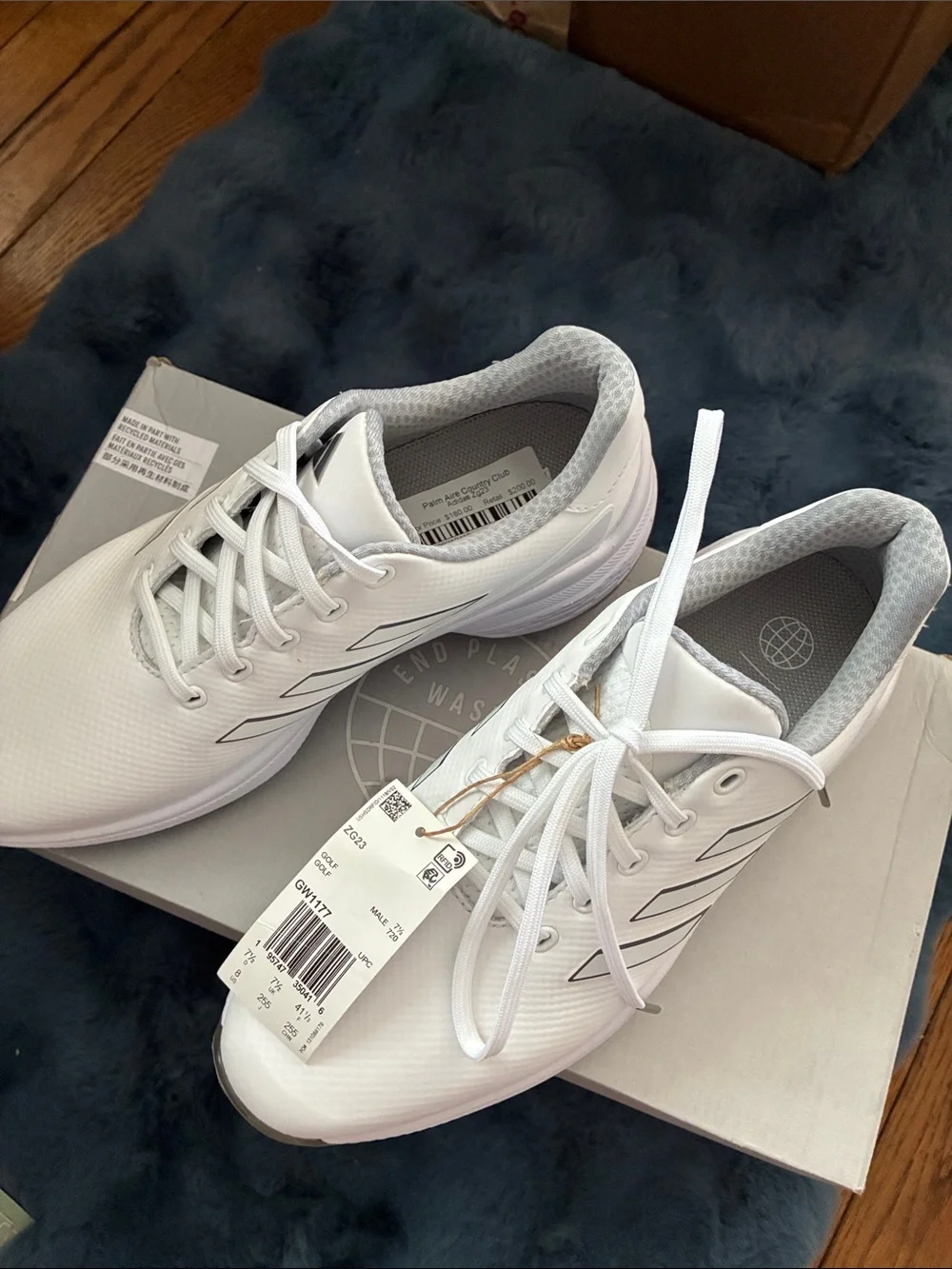 NWT adidas White Low-Top Lace-Up Golf Sneakers